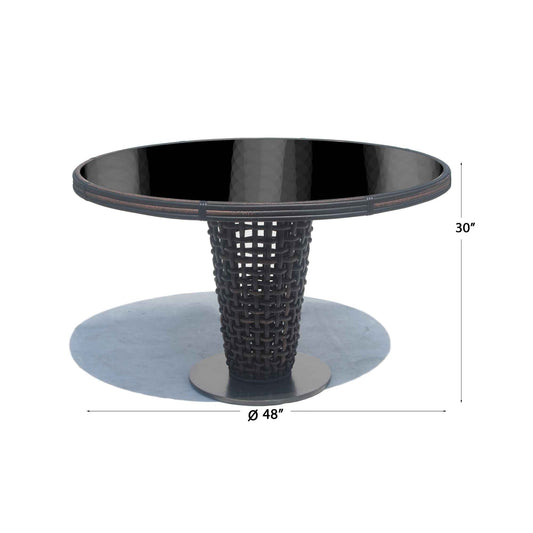 Dynasty Round Dining Table with Glass
