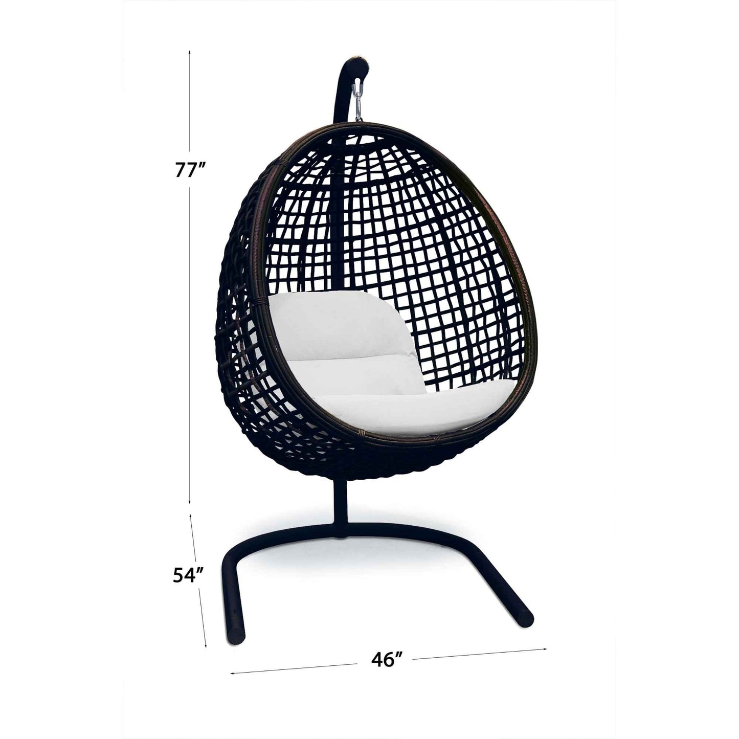 Dynasty Hanging Chair with Frame and Sunbrella Cushion