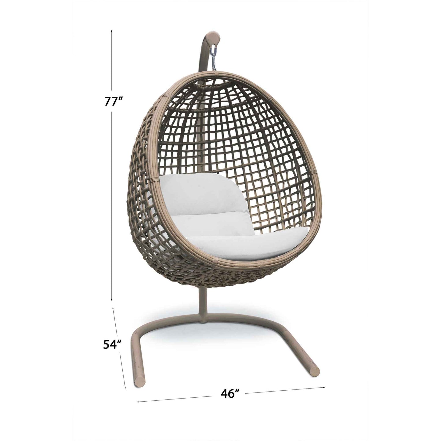 Dynasty Hanging Chair with Frame and Sunbrella Cushion