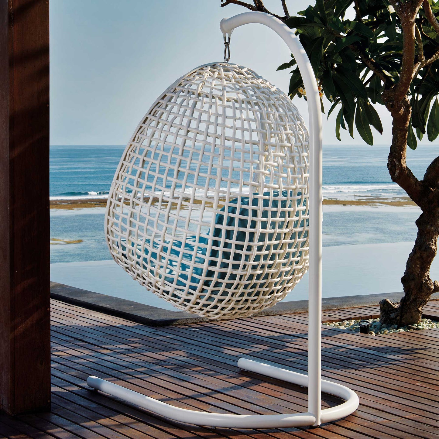 Dynasty Hanging Chair with Frame and Sunbrella Cushion