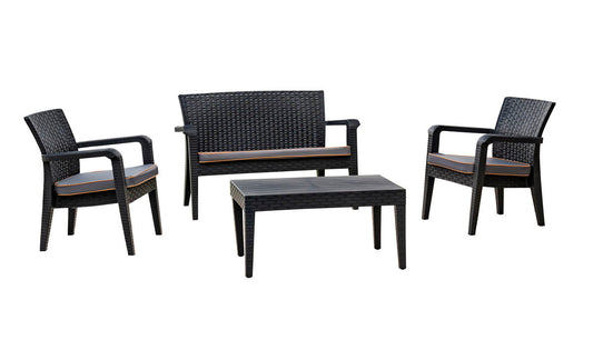 Alaska 4-Piece Seating Set with Cushions-Anthracite