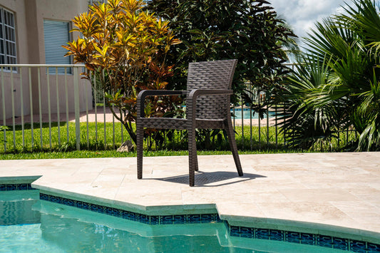 Alberta Set of 2 Stackable Armchair-Brown