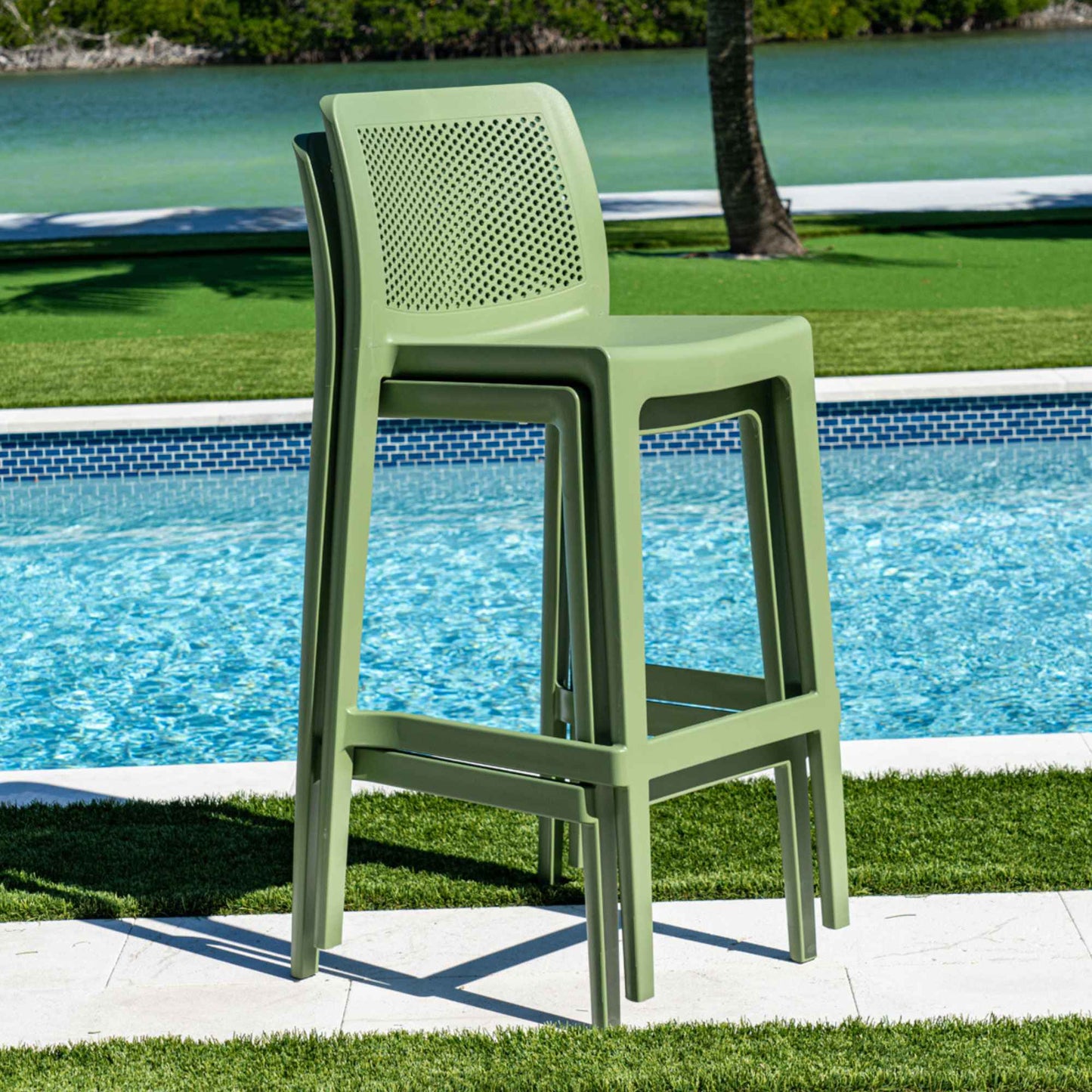 Lisa Set of 2 Barstools - Green