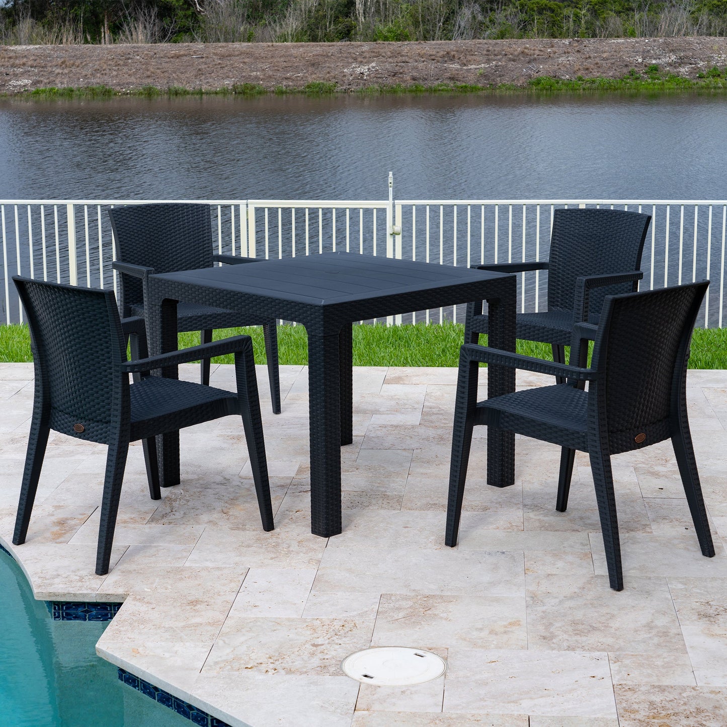 Montana 5-Piece Dining Set-Anthracite