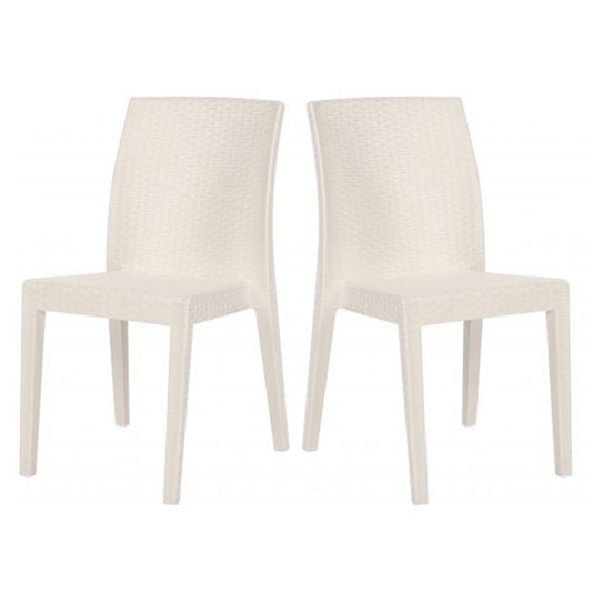 Siena Set of 2 Stackable Side chair-White