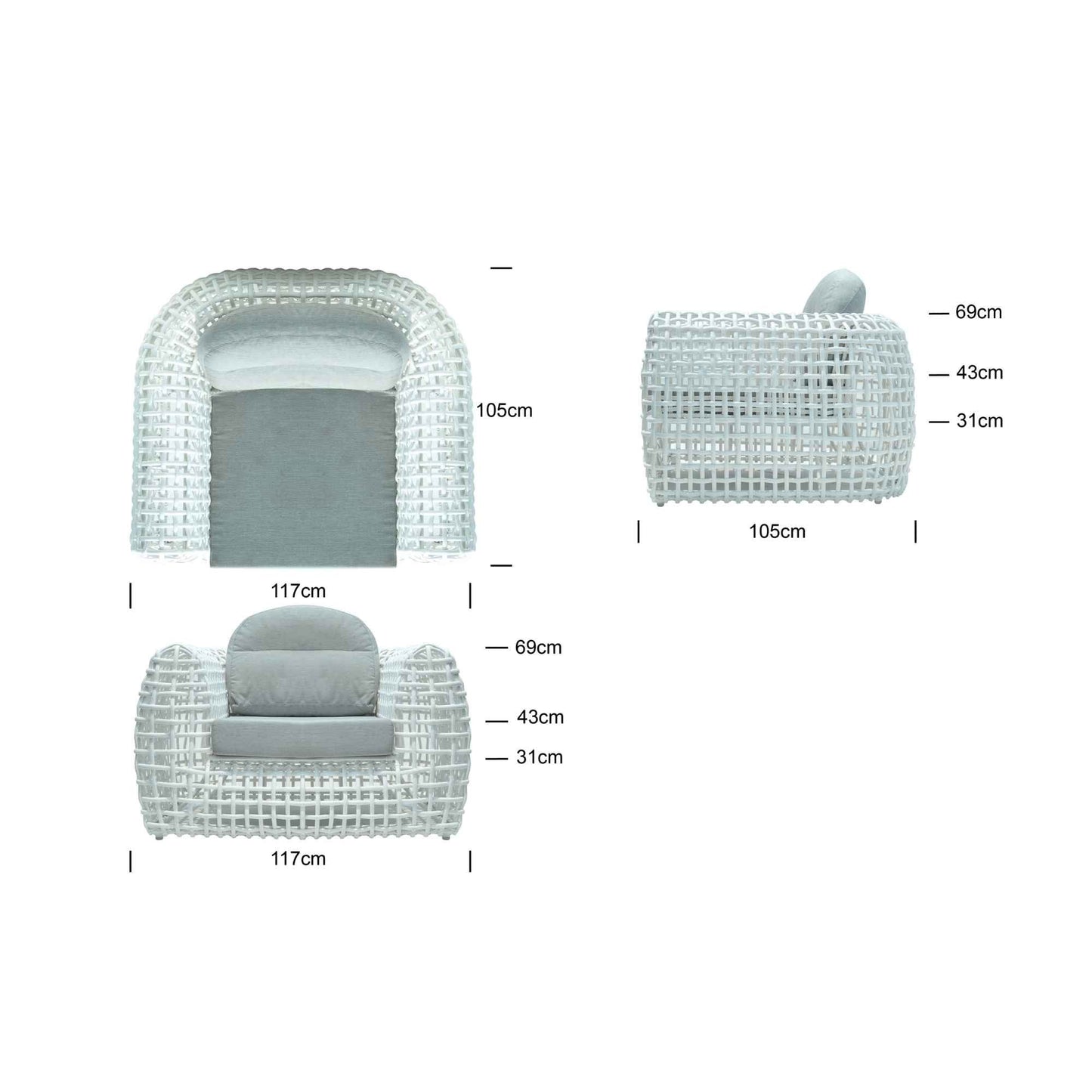 Dynasty 5-Piece Seating Set with Sunbrella Cushion