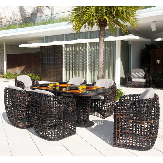 Dynasty 7-Piece Dining Set with Sunbrella Cushion