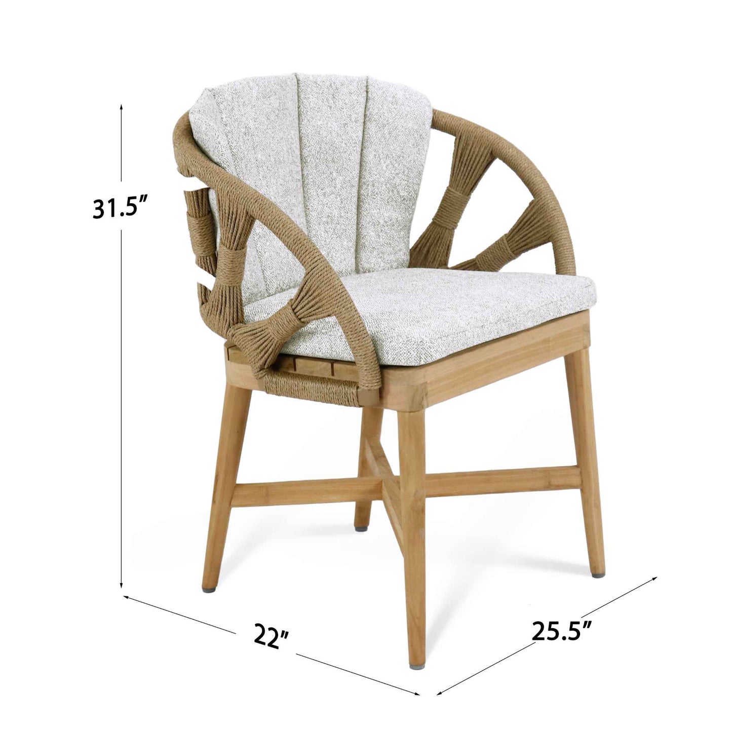 Krabi 5-Piece Square Dining Set with Sunbrella Cushions
