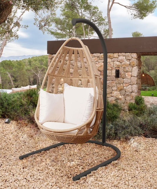 Krabi Hanging Chair with Sunbrella Cushion & Stand