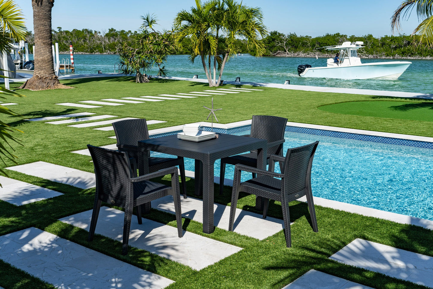 Montana 5-Piece Dining Set-Anthracite