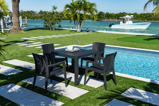 Montana 5-Piece Dining Set-Anthracite