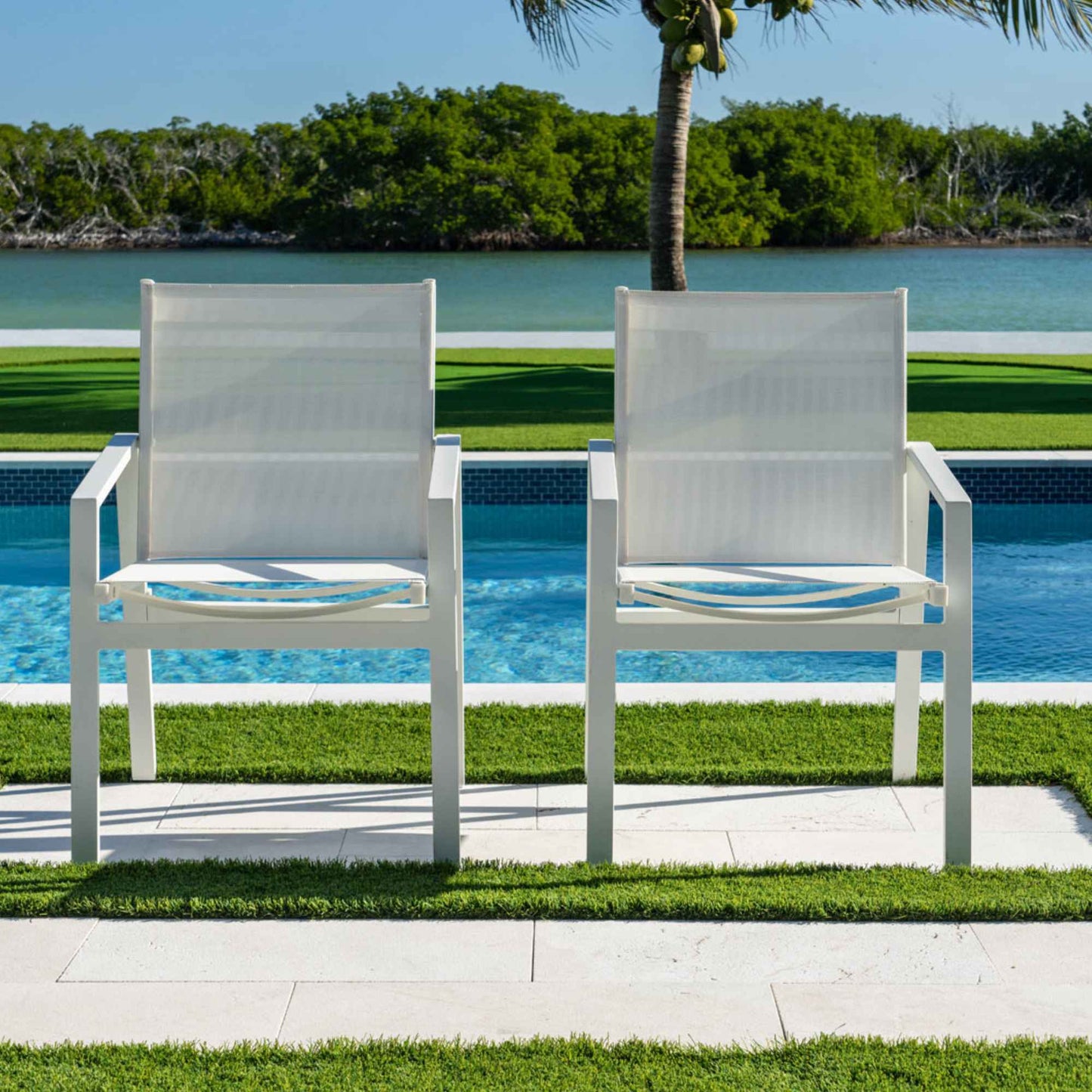 Panama Jack Mykonos Set of 2 Stackable Armchairs