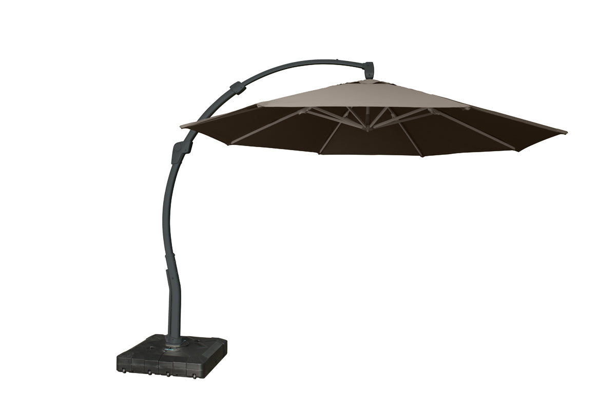 11.5 Ft Cantilever Sunbrella Shale 360 Umbrella w/Movable Base