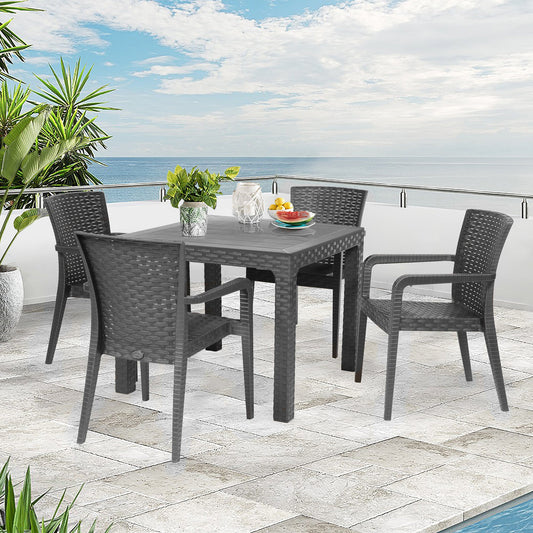 Alberta 5-Piece Dining Set-Anthracite