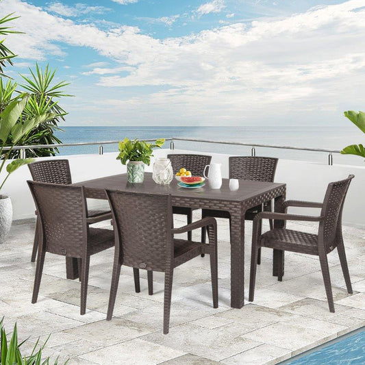 Alberta 7-Piece Dining Set-Brown