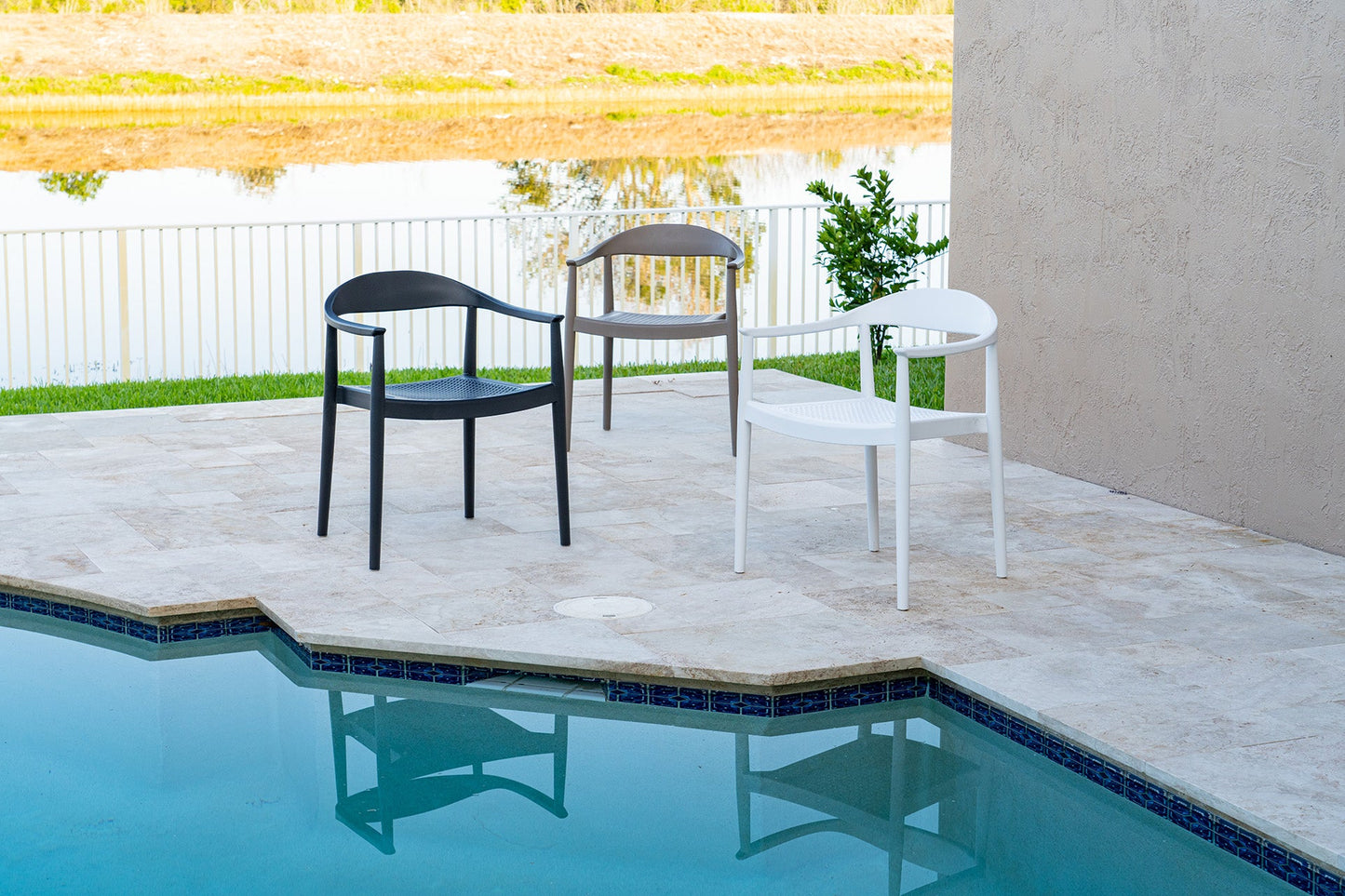 Kennedy Set of 2 Stackable Armchair-Anthracite