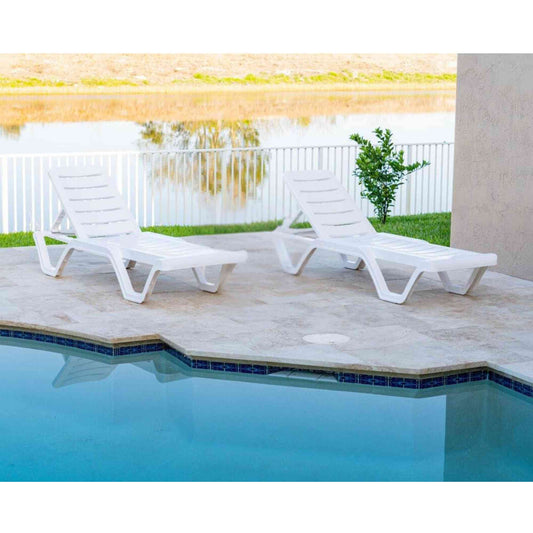 Lara Set of 2 Stackable Chaise Lounge
White