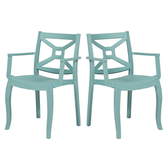 Zeus Set of 2 Stackable Armchair-Blue