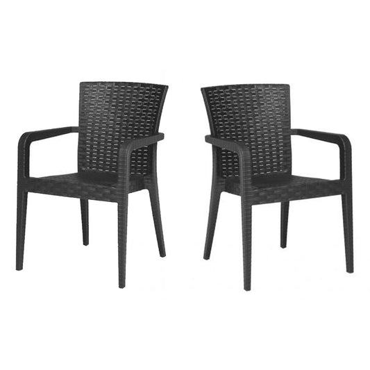 Alberta Set of 2 Stackable Armchair-Anthracite