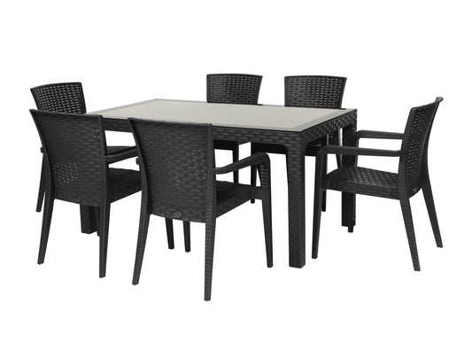 Alberta 7-Piece Dining Set-Anthracite