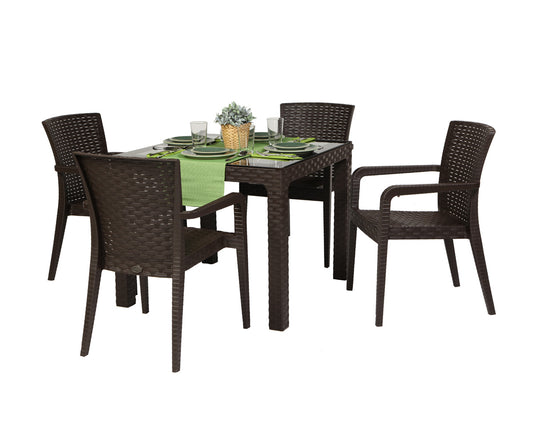 Alberta 5-Piece Dining Set-Brown