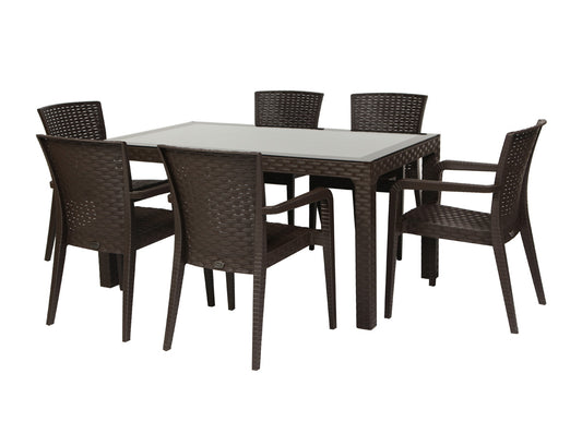 Alberta 7-Piece Dining Set-Brown