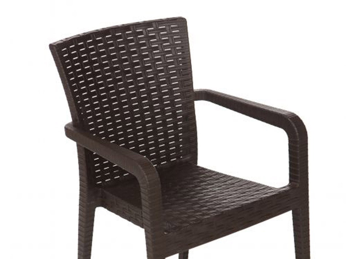 Alberta Set of 2 Stackable Armchair-Brown