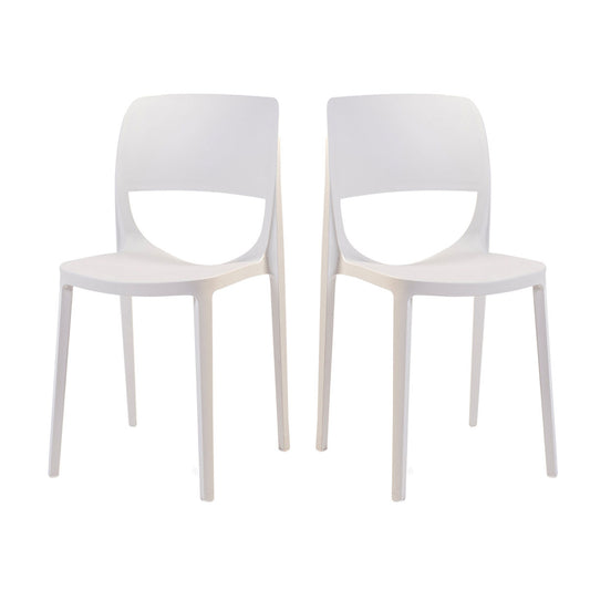 Bella Set of 2 Stackable Side Chair-White