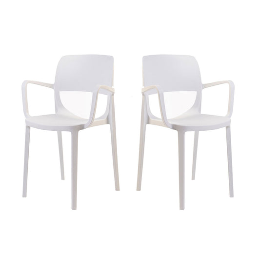 Bella Set of 2 Stackable Armchair-White