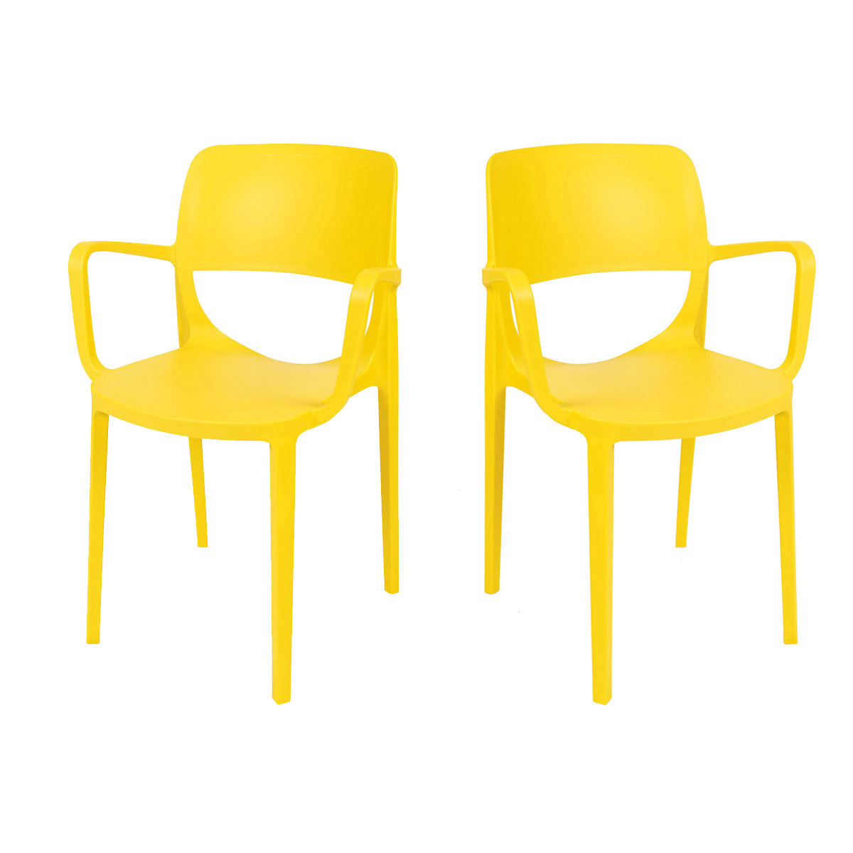 Bella Set of 2 Stackable Armchair-Yellow