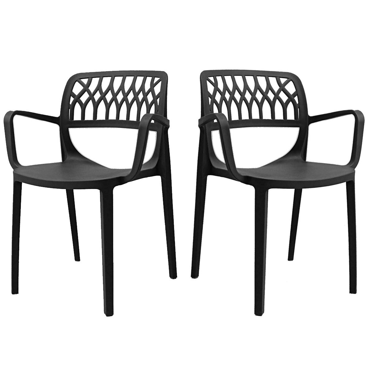 Elsa Set of 2 Stackable Armchair-Anthracite