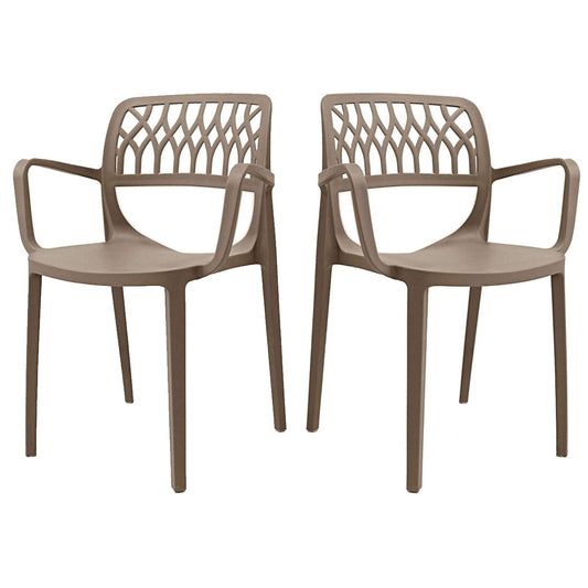 Elsa Set of 2 Stackable Armchair-Cappuccino