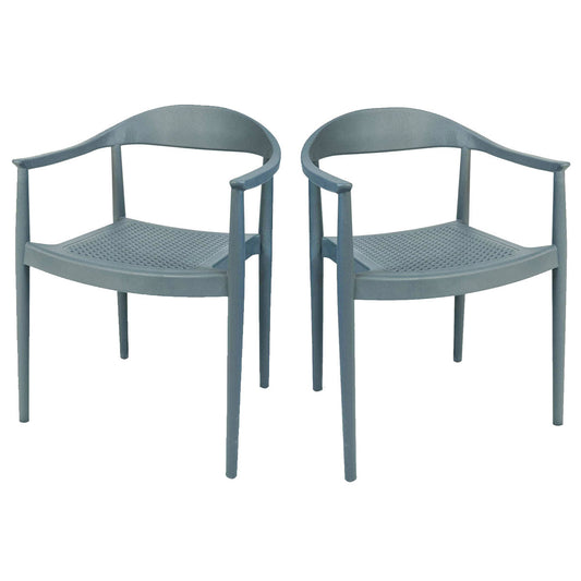 Kennedy Set of 4 Stackable Armchair-Anthracite