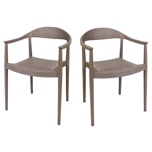 Kennedy Set of 4 Stackable Armchair-Cappuccino