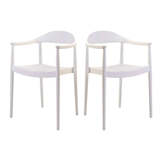 Kennedy Set of 4 Stackable Armchair-White