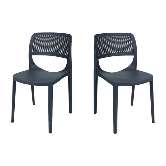 Mila Set of 4 Stackable Side Chair-Anthracite