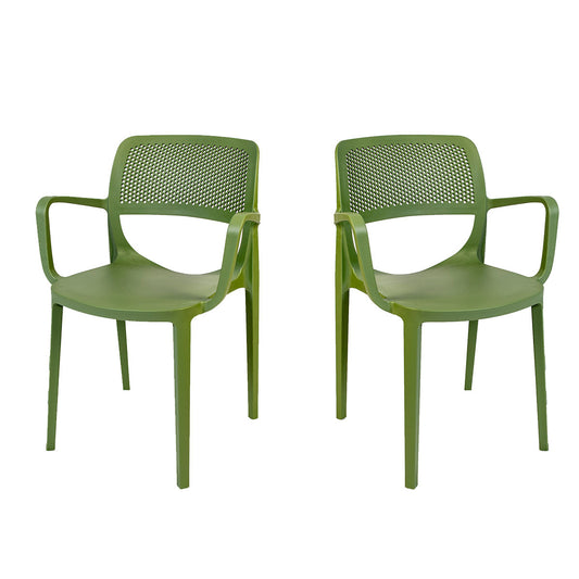 Mila Set of 4 Stackable Armchair-Green