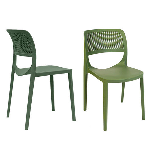 Mila Set of 4 Stackable Side Chair-Green