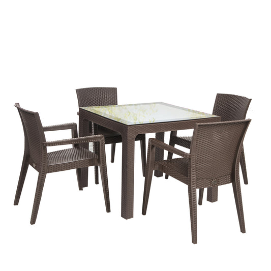 Montana 5-Piece Dining Set-Brown