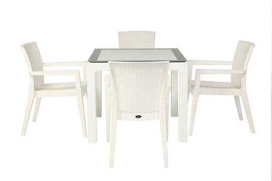 Montana 5-Piece Dining Set-White