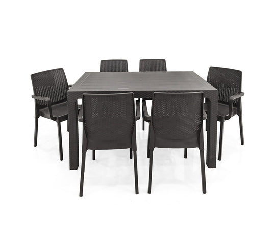 Napoli 7-Piece Dining Set-Anthracite