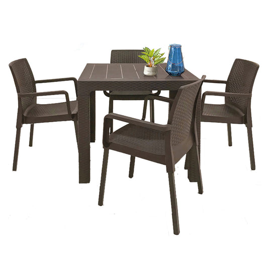 Napoli 5-Piece Dining Set-Brown