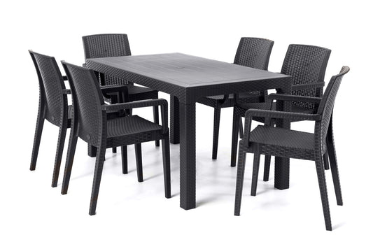 Siena 7-Piece Dining Set-Anthracite