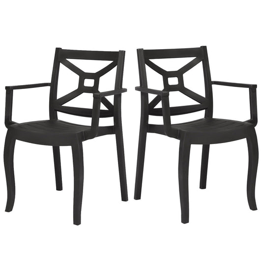 Zeus Set of 4 Stackable Armchair-Anthracite