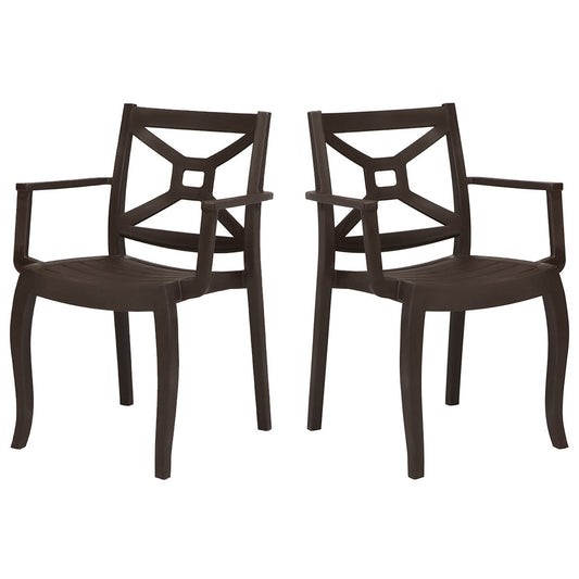 Zeus Set of 4 Stackable Armchair-Brown