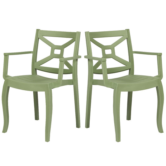 Zeus Set of 4 Stackable Armchair-Green