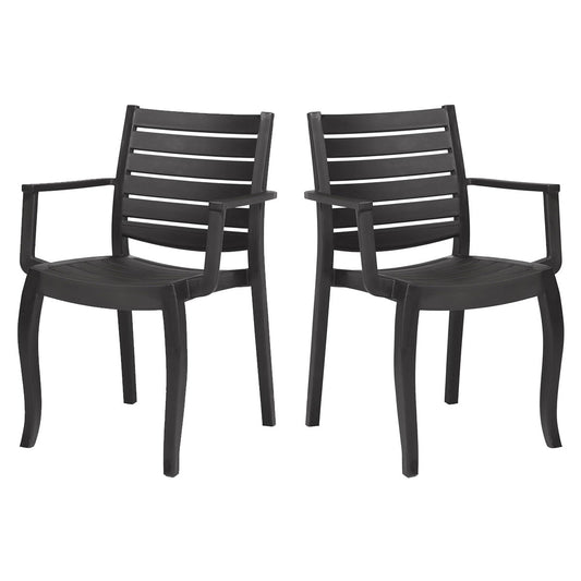 Zeus Set of 4 Stackable Armchair-Anthracite