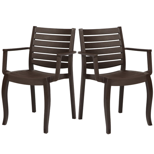 Zeus Set of 4 Stackable Armchair-Brown